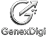 genexdigi - the digital marketing expert's chrome logo with name