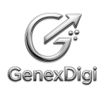 The Best Digital Marketing Expert - GenexDigi chrome logo with name